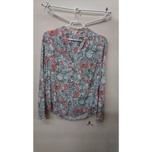 Long Sleeve Top Women's Multi-color EUC Floral Print